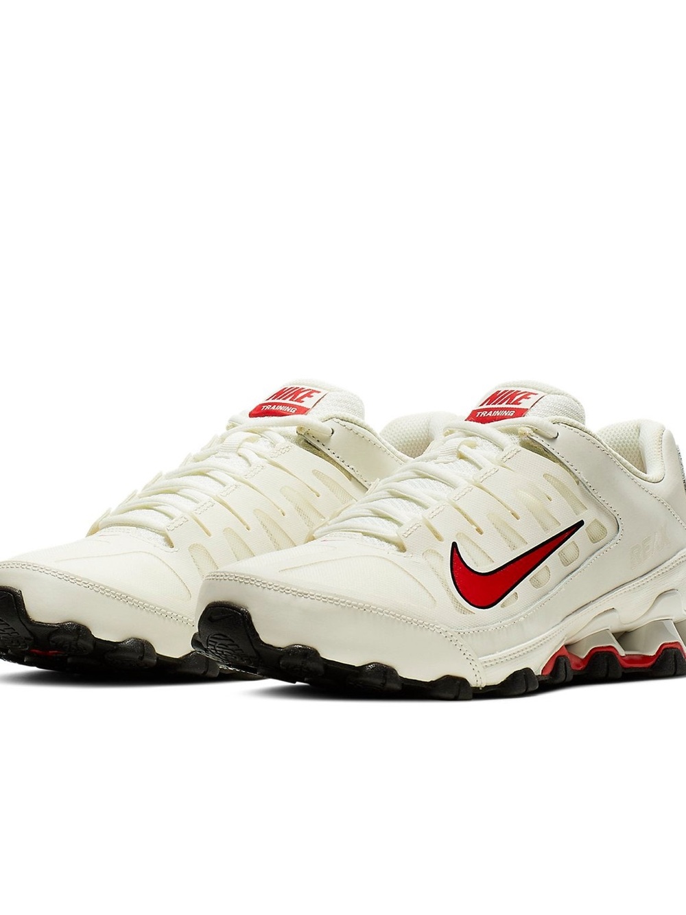 Nike White and Red Low-Top Training Sneakers